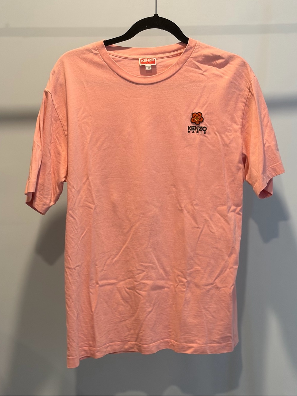 Kenzo Paris 'Boke Flower' Embroidered Crest T-Shirt Pink